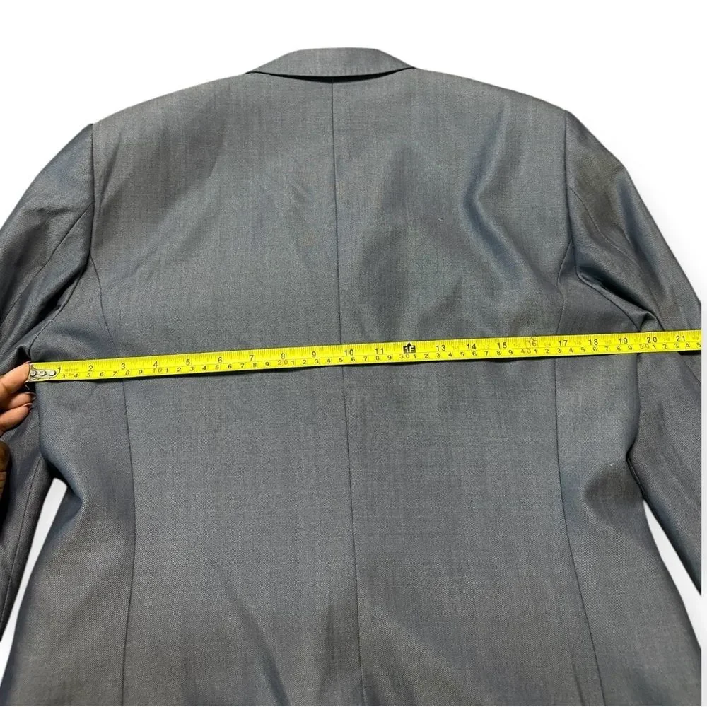 Ted Baker Men’s Blazer 38R Wool Silk Formal Gray Suit Jacket Preppy Sport Coat